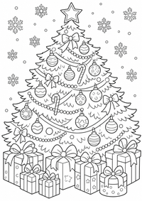 Natal árvore com estrela — página para colorir é uma página gratuita para colorir e imprimir em A4, com contornos pretos nítidos e áreas claras para colorir. Sem cadastro.