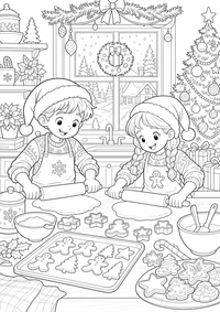 Weihnachtsbaeckerei — página para colorir é uma página gratuita para colorir e imprimir em A4, com contornos pretos nítidos e áreas claras para colorir. Sem cadastro.