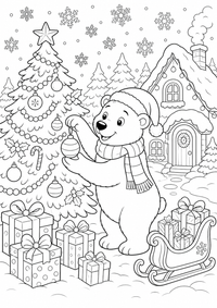Eisbaer Weihnachtsbaum — página para colorir é uma página gratuita para colorir e imprimir em A4, com contornos pretos nítidos e áreas claras para colorir. Sem cadastro.